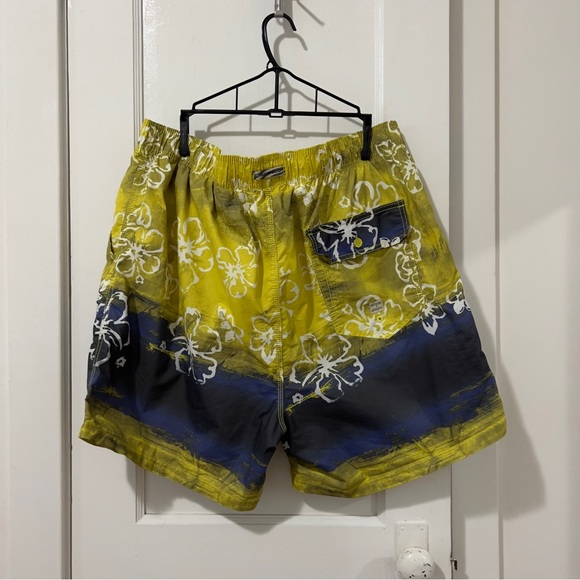 Ocean & Earth Blue and Yellow Floral Swim Shorts - Picture 4 of 6